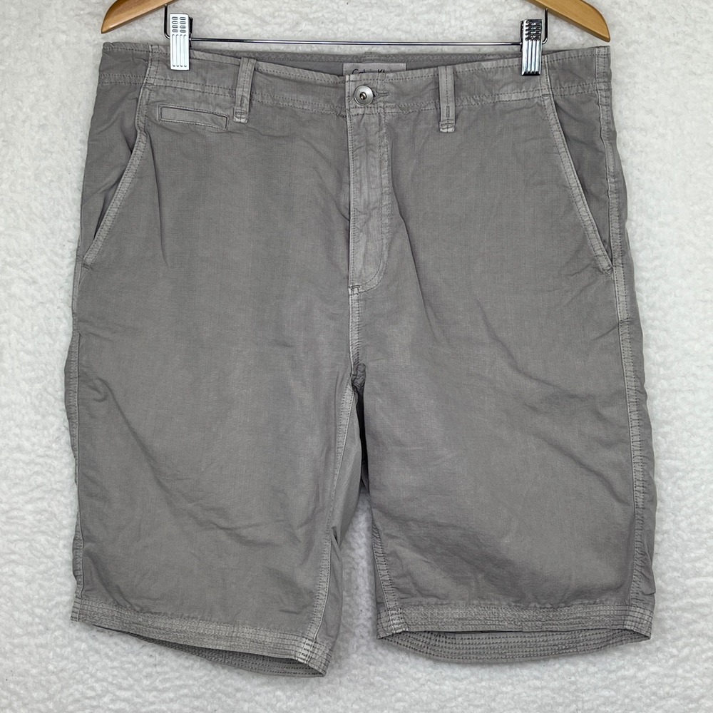 Calvin Klein Mens Gray Ripstop Cargo Shorts Size 34 Flat Front Casual Utility